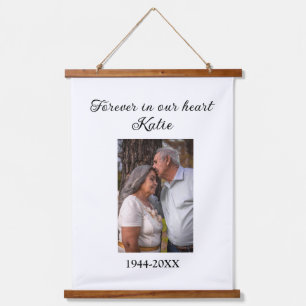 simple Add your photo text memorial keepsake Hanging Tapestry