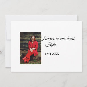 simple Add your photo text memorial keepsake Holiday Card