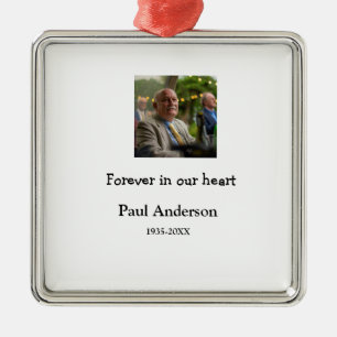 simple Add your photo text memorial keepsake Metal Tree Decoration