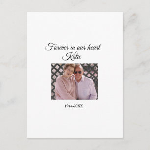 simple Add your photo text memorial keepsake Postcard