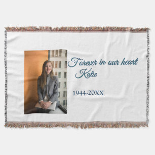 simple Add your photo text memorial keepsake Throw Blanket