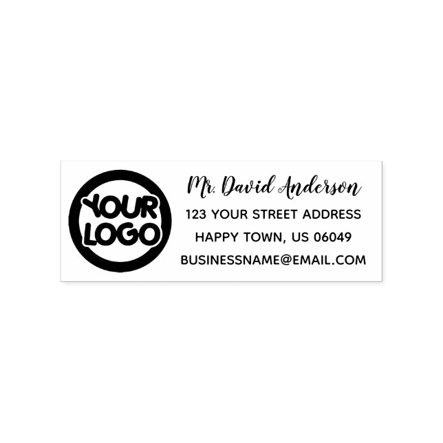 Simple Address Email Business Logo Rubber Stamp (Imprint)