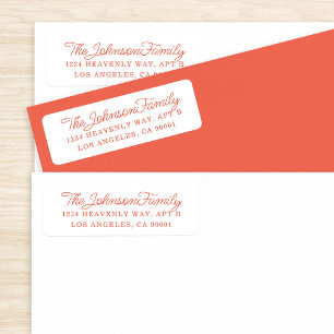 Simple Address Label Coral Red