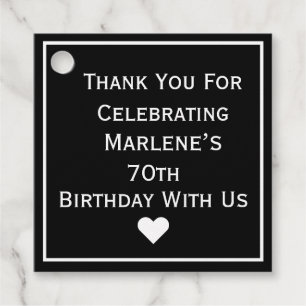 Simple Adult Birthday Party Favour Tags