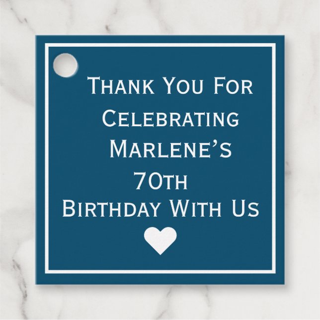 Simple Adult Birthday Party Favour Tags (Front)