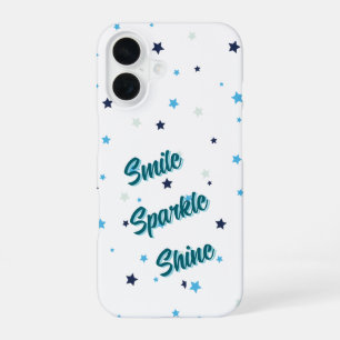 Simple Aesthetic Stars – Smile Sparkle Shine iPhone 16 Case