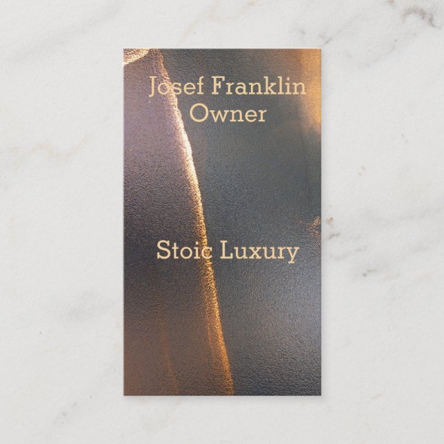 Simple Alcohol Ink Blue and Gold Watercolor Business Card (Front)