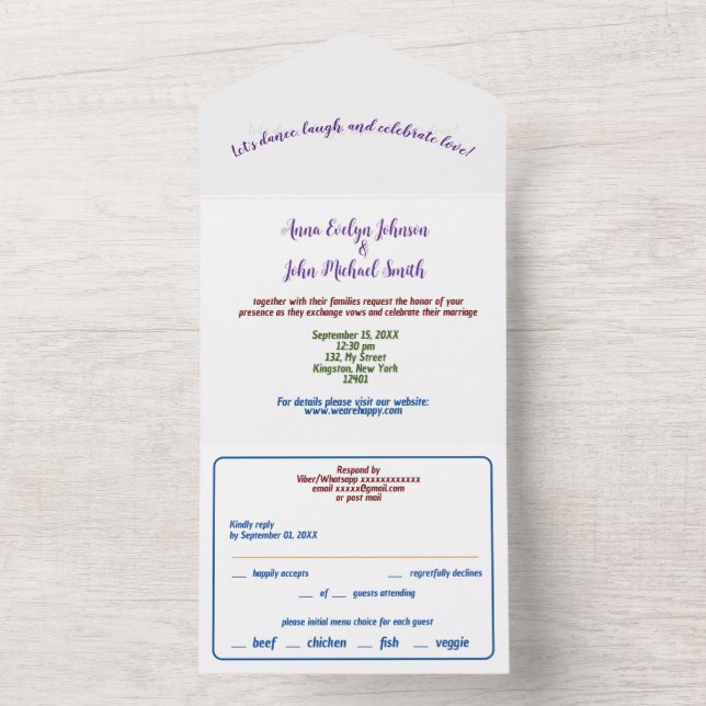 Simple all in one  invitation (Inside)