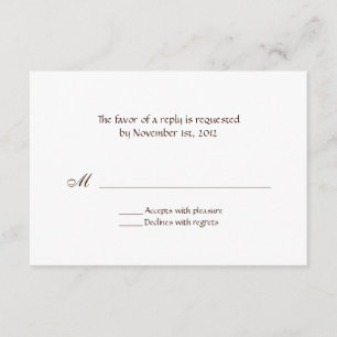 Simple, All Occasion Brown Text Reply Cards