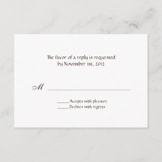 Simple, All Occasion Brown Text Reply Cards