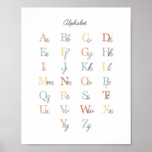Simple Alphabet Chart Illustration Classroom Decor