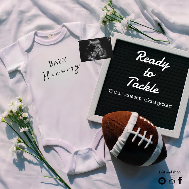 Simple American football pregnancy announcement  (Creator Uploaded)