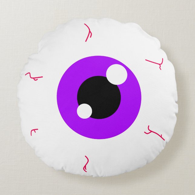Simple Amethyst Eyeball Round Cushion (Front)