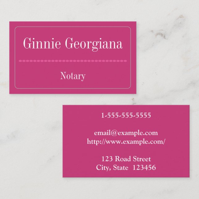 Simple and Basic Notary Business Card (Front/Back)