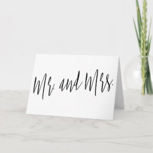 Simple and beautiful calligraphy "Mr. and Mrs." Card