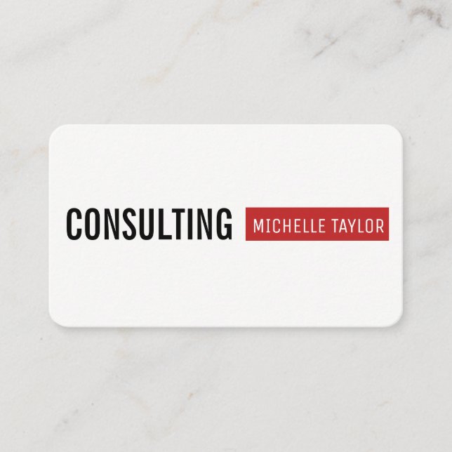 Simple and Bold (Red) Business Card (Front)