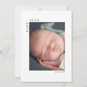 Simple and Chic Baby Photo Name and Date of Birth Announcement
