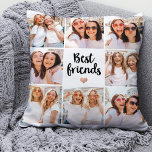 Simple and Chic | Best Friends Heart Photo Collage Cushion<br><div class="desc">This chic black and white pillow features a photo grid with eight of your personal photos, and trendy modern script typography that says "best friends". There is also an elegant little heart with a faux rose gold look. A simple, minimalist yet absolutely stylish gift for your besties any time you...</div>