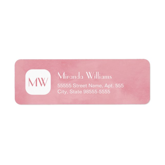 Simple and Chic Blush Pink Monogram With Name (Front)