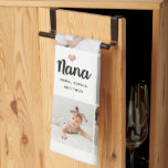 Simple and Chic | Heart Photo Collage for Nana Tea Towel<br><div class="desc">This chic black and white kitchen towel features a photo grid with eleven of your personal photos, and trendy modern script typography that says "nana". There is also an elegant little heart with a faux rose gold look. A simple, minimalist yet absolutely stylish gift for your grandmother on Mother's Day...</div>