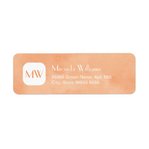 Simple and Chic Peach Orange Monogram With Name