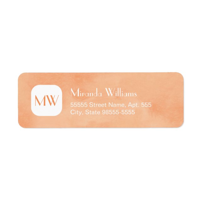 Simple and Chic Peach Orange Monogram With Name (Front)