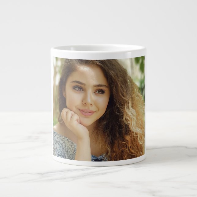 Simple and Chic Personalized Photo Large Coffee Mug (Front)