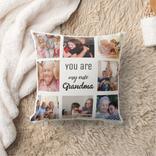 Simple and Chic  Photo Collage for Grandma Cushion
