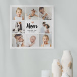 Simple and Chic | Photo Collage for Mum with Heart Faux Canvas Print<br><div class="desc">This chic black and white print features a photo grid with eight of your personal photos, and trendy modern script typography that says "mum". There is also an elegant little heart with a faux rose gold look. A simple, minimalist yet absolutely stylish gift for your mother on Mother's Day or...</div>