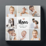 Simple and Chic | Photo Collage for Mum with Heart Plaque<br><div class="desc">This chic black and white plaque features a photo grid with eight of your personal photos, and trendy modern script typography that says "mum". There is also an elegant little heart with a faux rose gold look. A simple, minimalist yet absolutely stylish gift for your mother on Mother's Day or...</div>