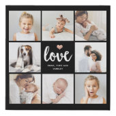 Simple and Chic Photo Collage | Love with Heart Faux Canvas Print (Front)
