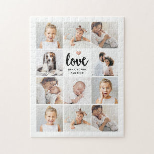 Simple and Chic Photo Collage   Love with Heart Jigsaw Puzzle