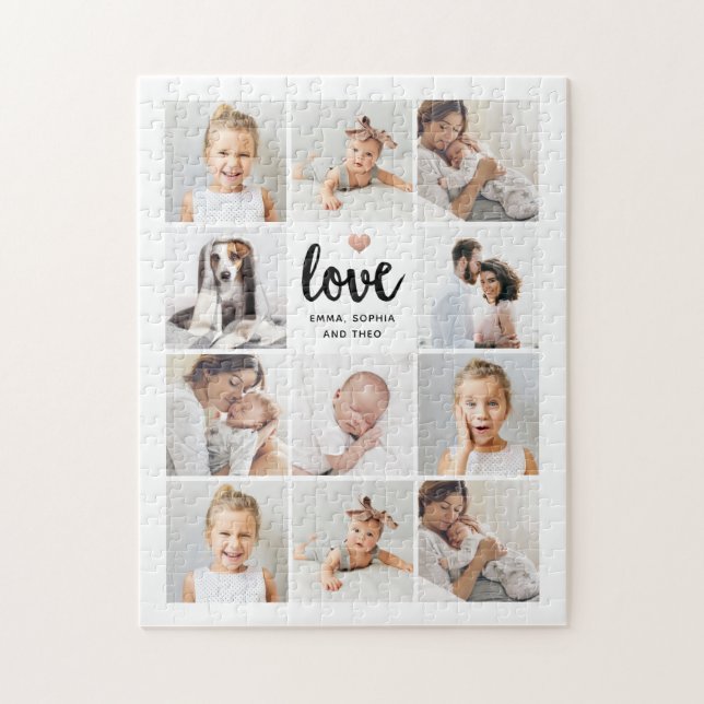 Simple and Chic Photo Collage | Love with Heart Jigsaw Puzzle (Vertical)