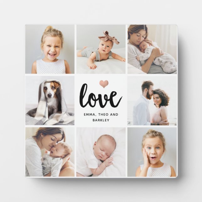 Simple and Chic Photo Collage | Love with Heart Plaque (Front)