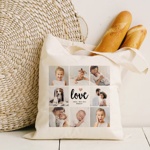 Simple and Chic Photo Collage   Love with Heart Tote Bag