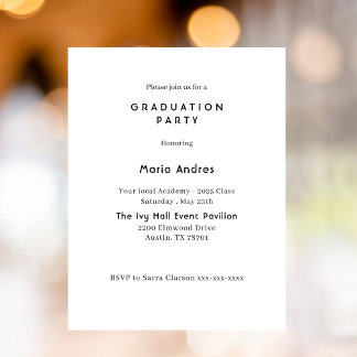 Simple and Chic Typography Graduation Party Invitation