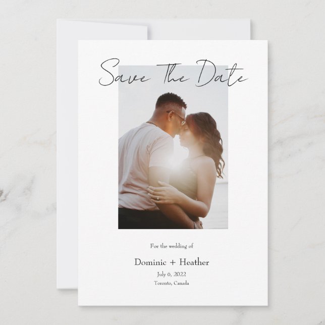 Simple and chich photo save the date (Front)