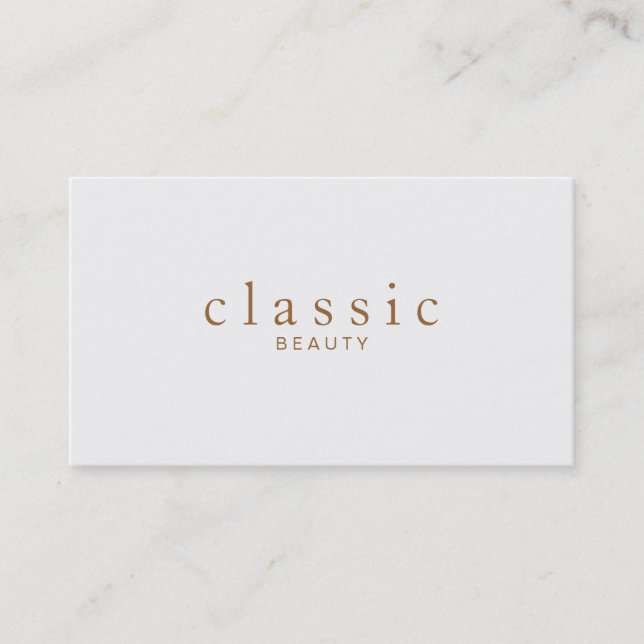 Simple and Classic Beauty Light Grey Minimalistic Business Card (Front)