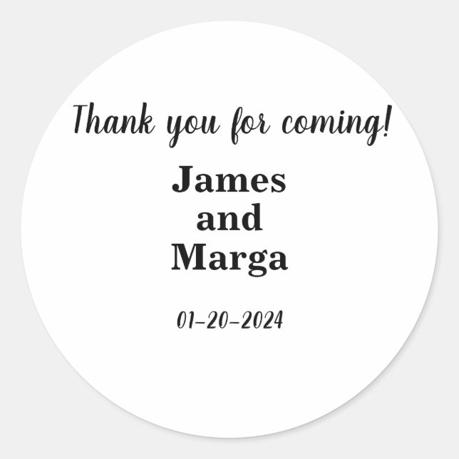 Simple and classic round sticker (Front)