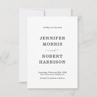 Simple and Classic Save the Date Card