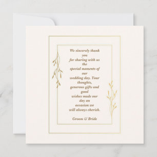 Simple and Classic Wedding Thank You Card