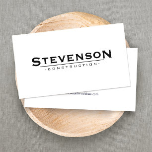 Simple and Classic White Construction Company Business Card