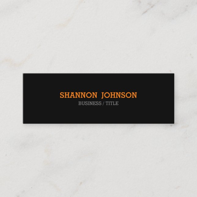 Simple and Clean Narrow business card - orange (Front)