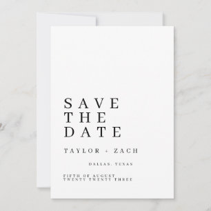 Simple and clean save the date wedding card