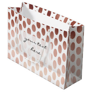 simple and clear rose gold polka dots pattern large gift bag