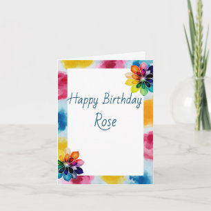 simple and colourful design in corner,birthday car card