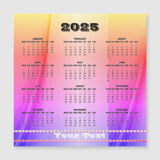Simple and Cute Calendar 2025 Magnetic Card