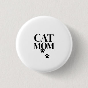 Simple and Cute Cat mom 3 Cm Round Badge