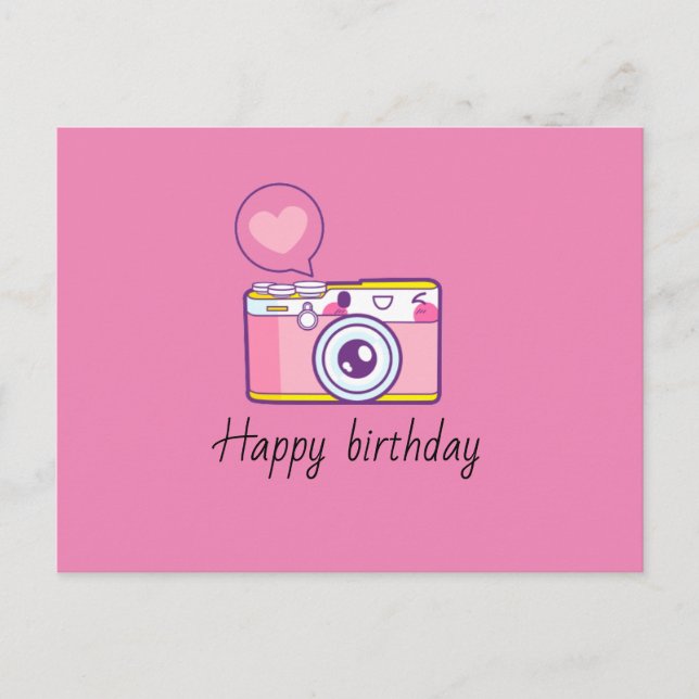 Simple and Cute Happy birthday postcard (Front)