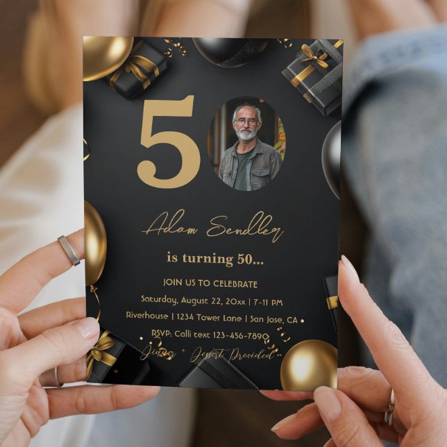 Simple and Elegant 50th birthday party 1 Invitation (Creator Uploaded)